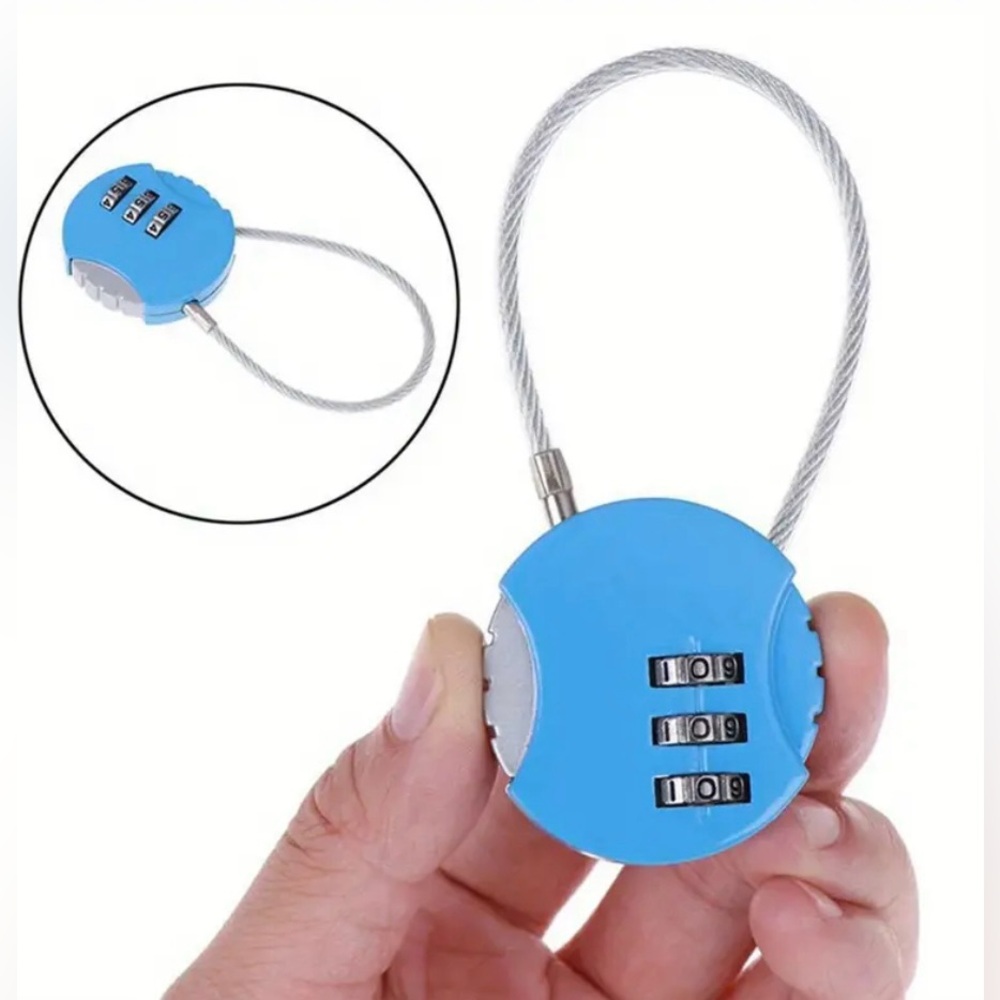 The Luggage Lock; NIP; Blue; Keyless Mini 3 Digit Padlock